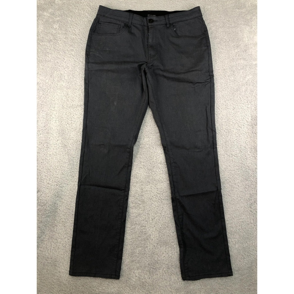 Fried Denim Pants Mens 33x31.5 (Tag 38x32) Black Straight *Flaw